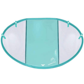 HECCEI baby swim float with removable canopy provides sun protection for sunny pool days.