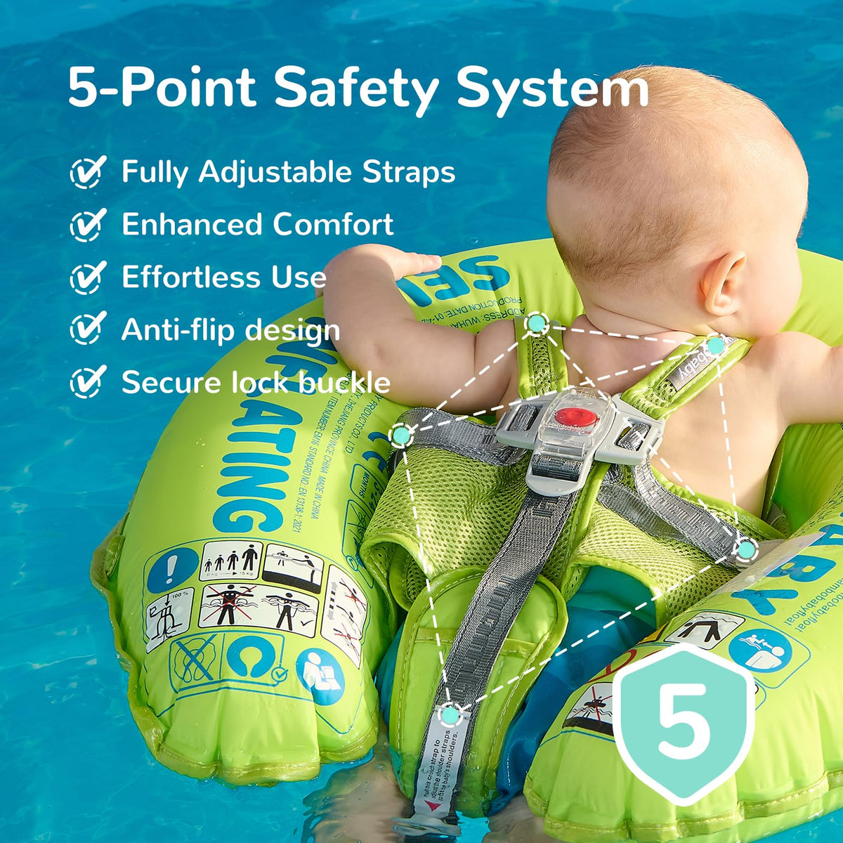 HECCEI Mambobaby adjustable back buckle ensures secure, comfy fit