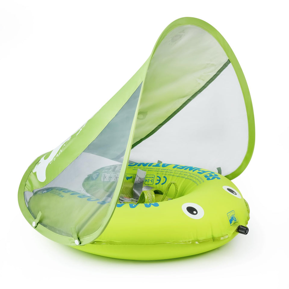 HECCEI Mambobaby float with canopy provides shade for baby’s water time