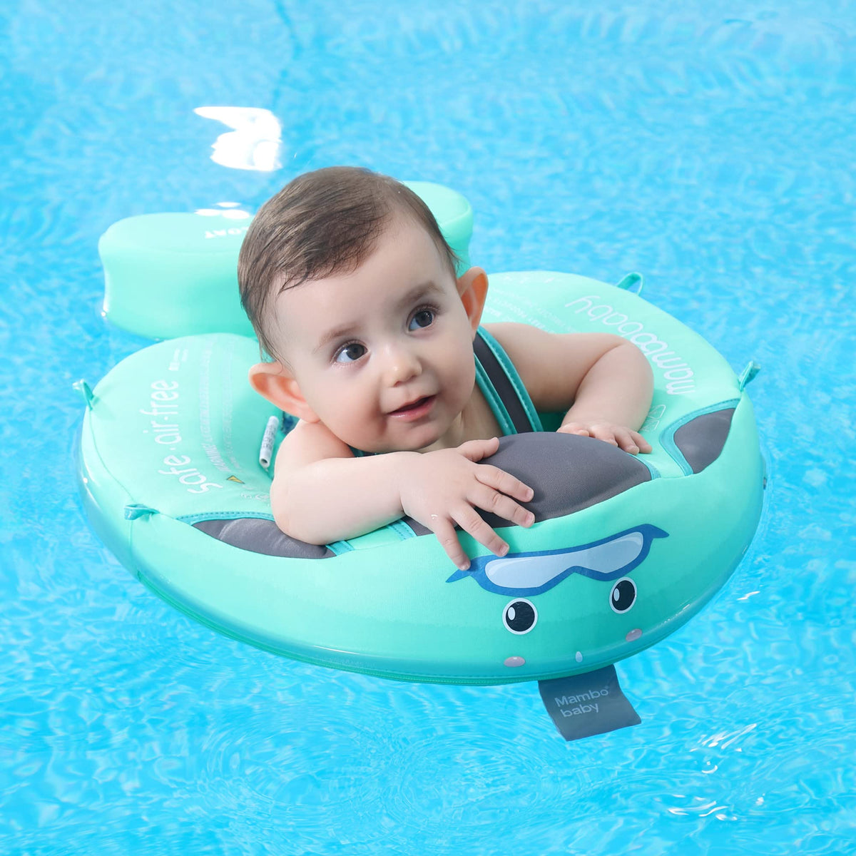 HECCEI Mambobaby Float floating comfortably in a pool environment