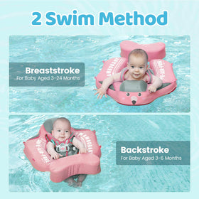 HECCEI Mambobaby Float with sun canopy providing shade during swimming