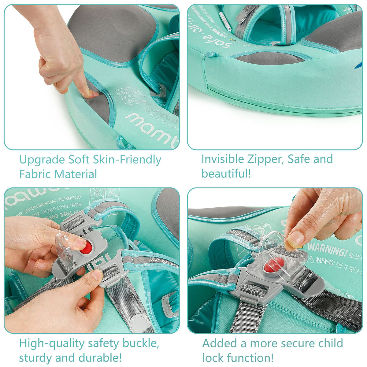 Tail-design on HECCEI Mambobaby Float adds playful appeal for little swimmers