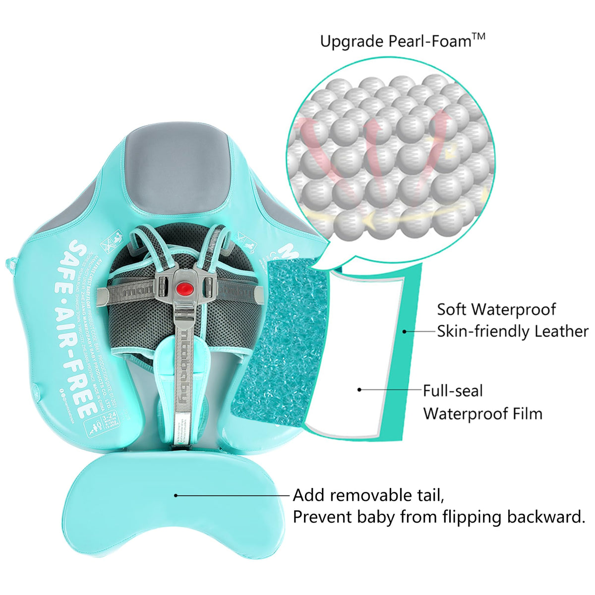 HECCEI Mambobaby Float tail feature helping prevent backward tipping