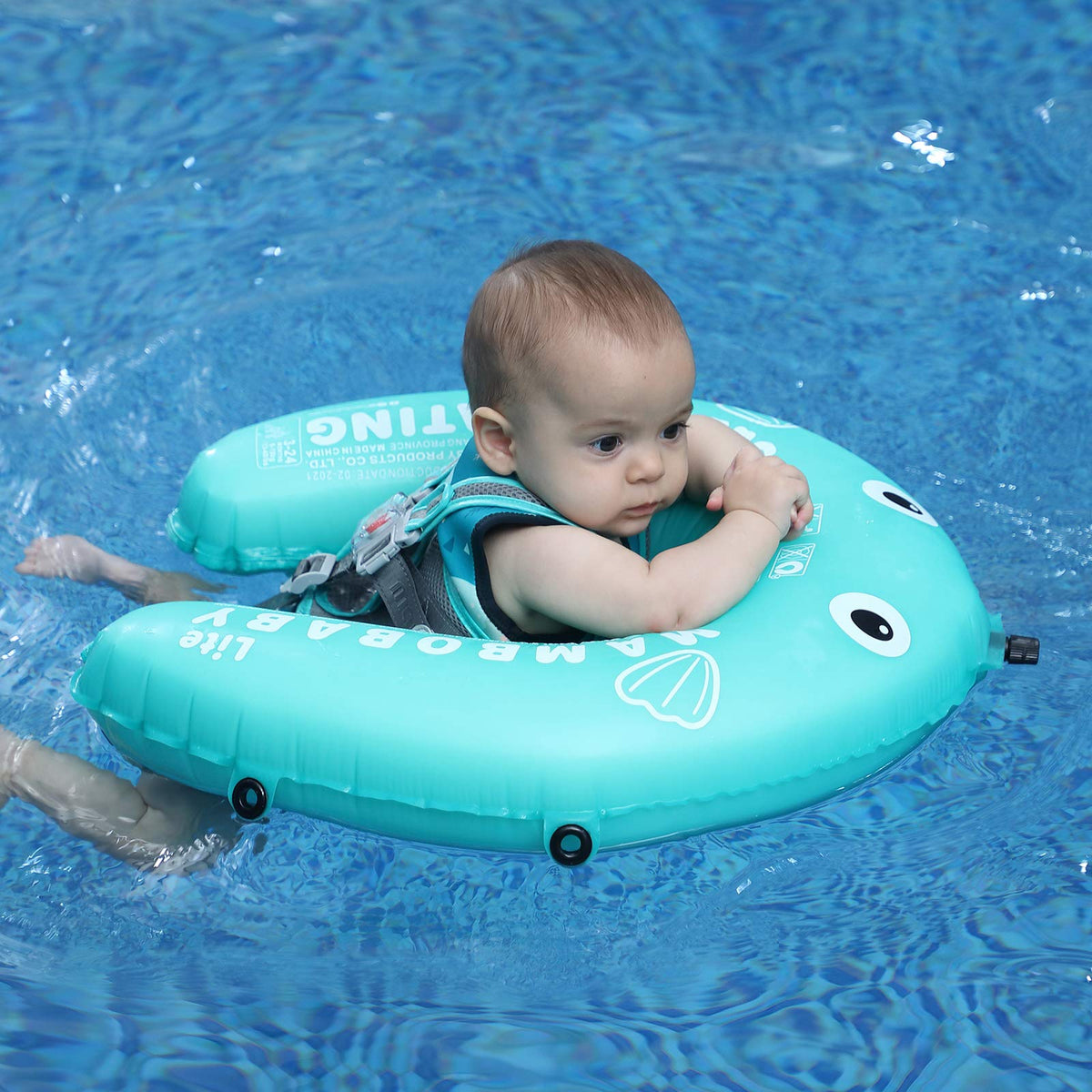 HECCEI Mambobaby float used near pool or beach for water fun