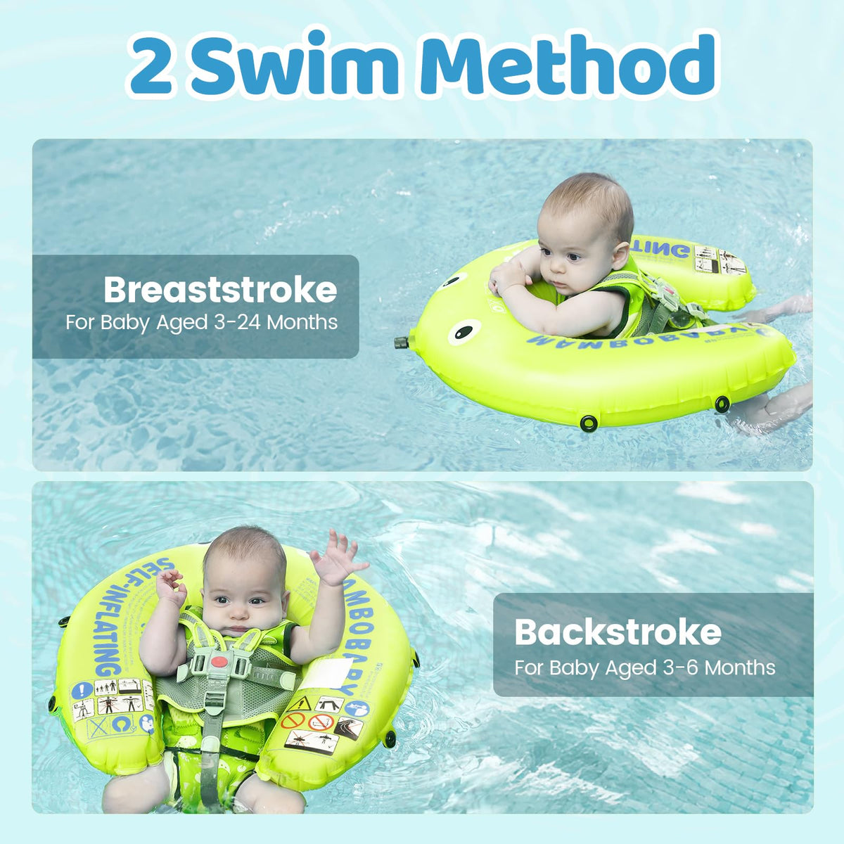 HECCEI Mambobaby self-inflating float demonstrates compact folding for travel