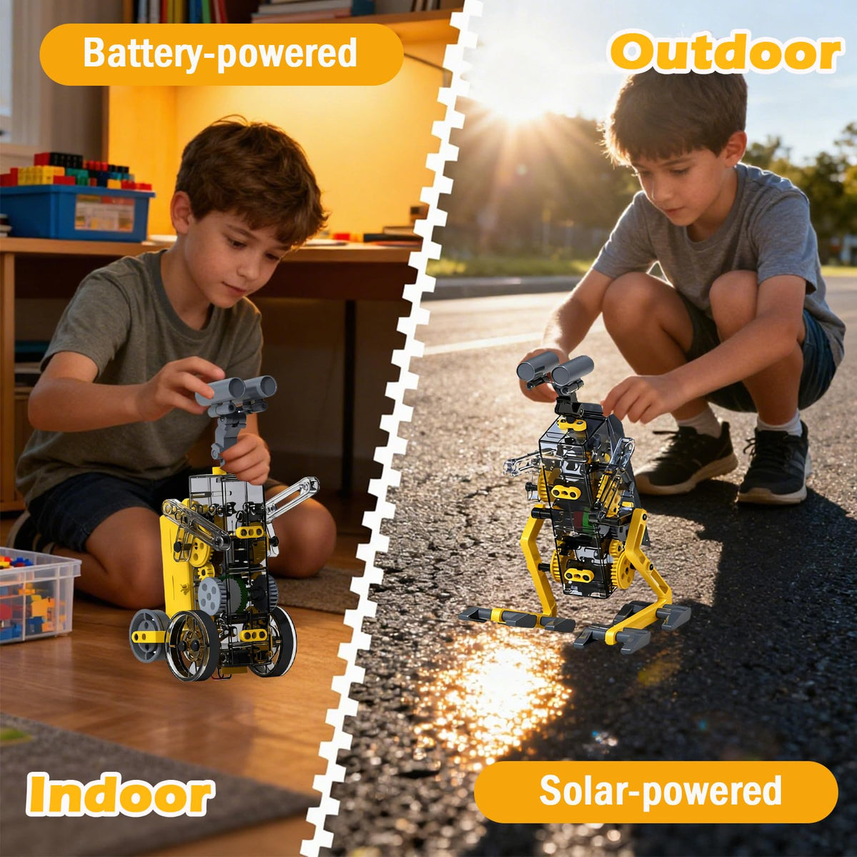 Hechify dual-drive robot shows solar and electric power options.