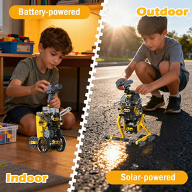 Hechify dual-drive robot shows solar and electric power options.