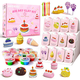 Heckles air-dry clay kit with dessert colors box for instant creative play
