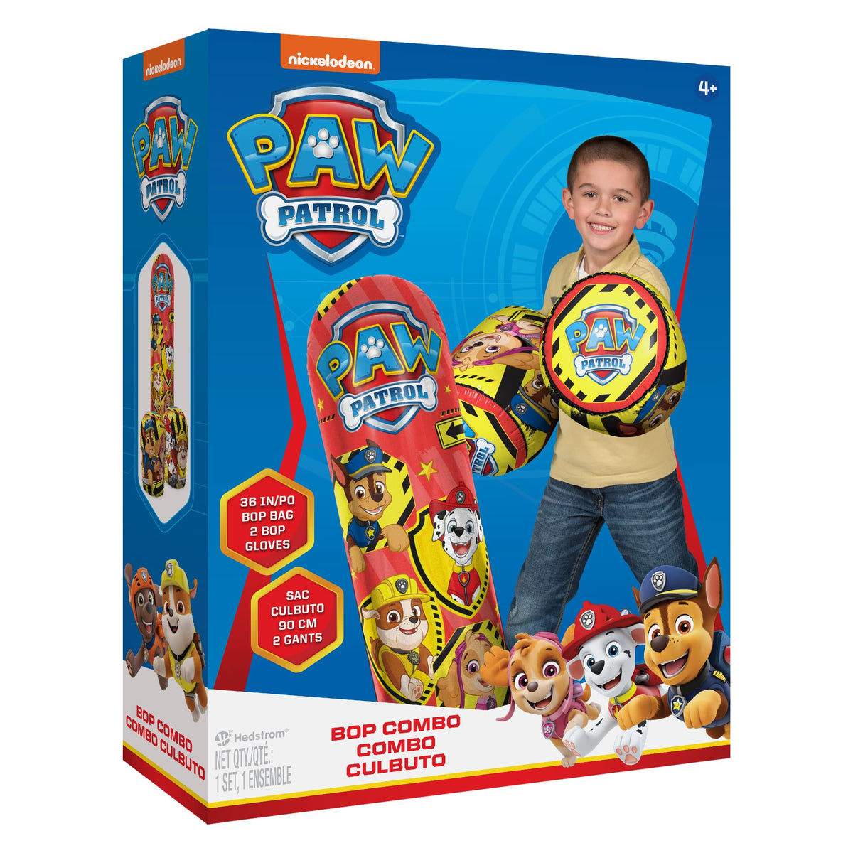 Hedstrom Paw Patrol Bop Bag graphics with Chase, Rubble, Skye, Marshall for engagement