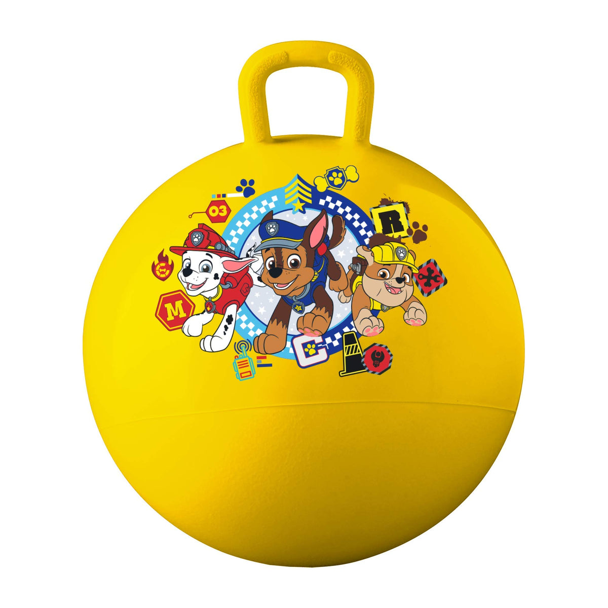 Hedstrom Paw Patrol hopper ball graphics attract kids to active play sessions.
