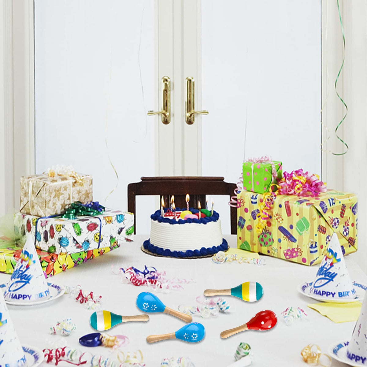 Hedume lightweight take anywhere toy maracas for travel and parties.