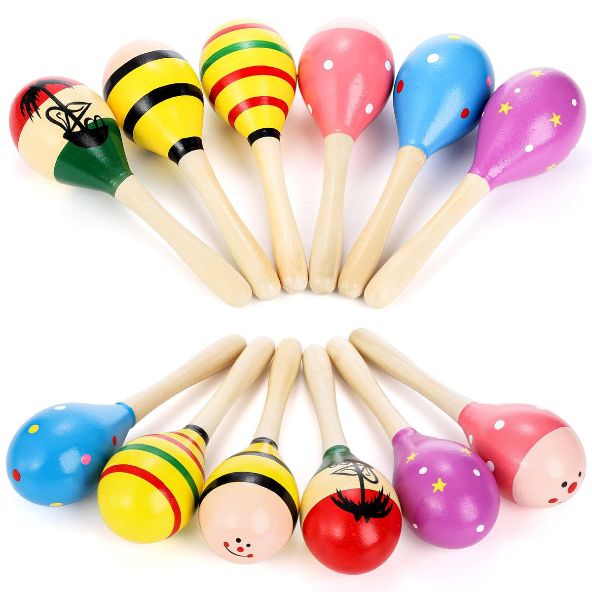 Hedume wooden maracas with six color styles for versatile events