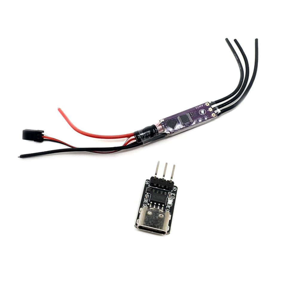 HeelAooRC AM32 ESC compact front view for tight model airplane installations