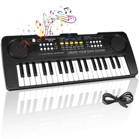 HEEPUEW 37-key keyboard front view, portable for practice anywhere.