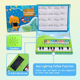 HEEPUEW piano book learning illustrations; visual guidance supports musical growth.