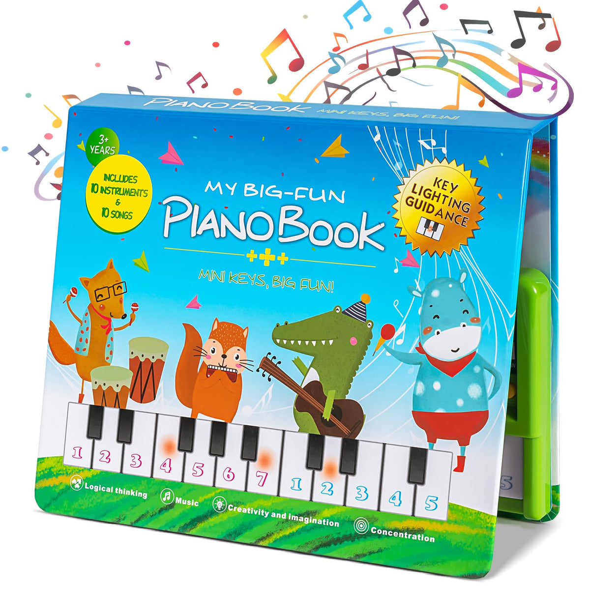 HEEPUEW toddler piano keyboard front view; child-friendly design for easy learning.