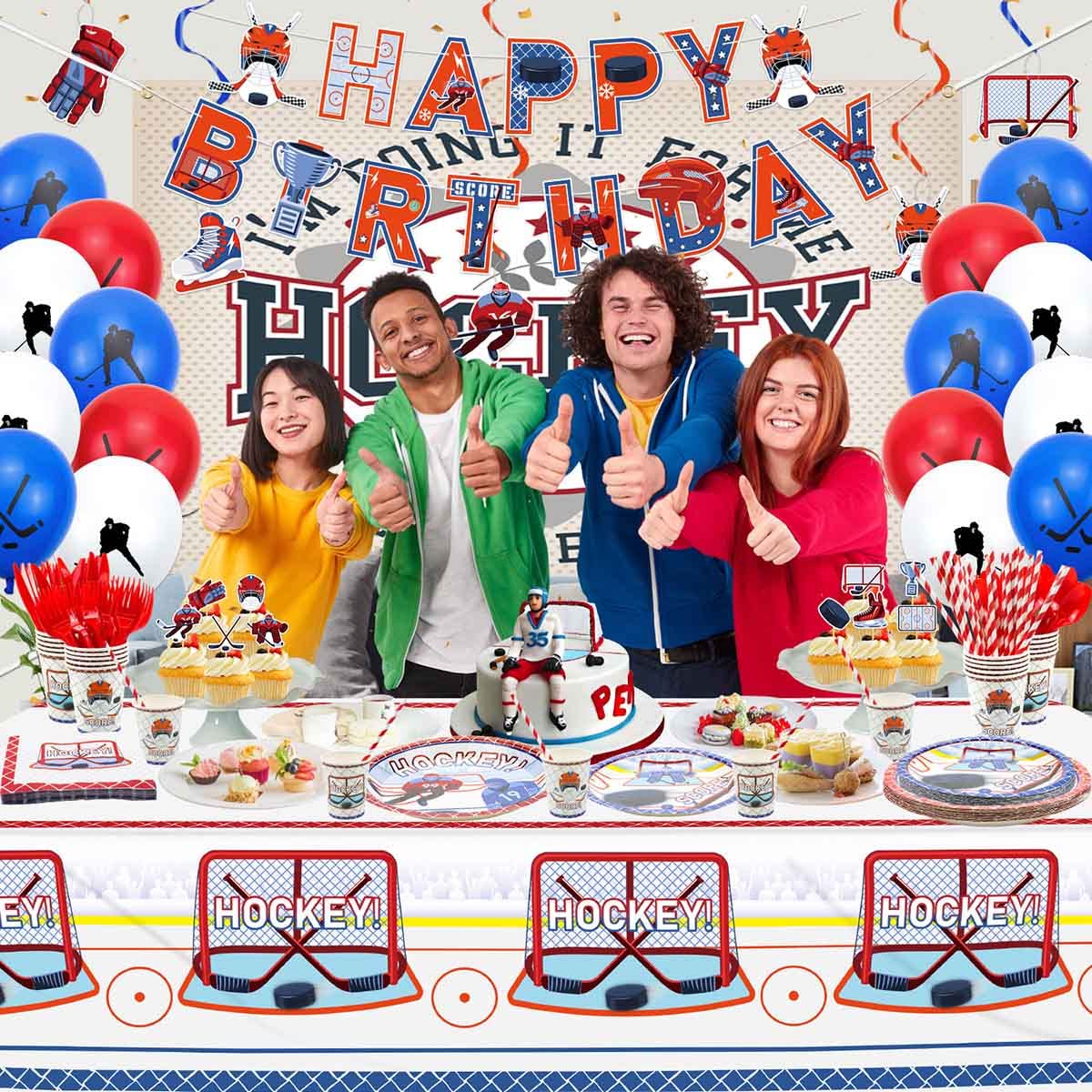 Hegbolke balloons create a festive atmosphere for photos and game-day memories.