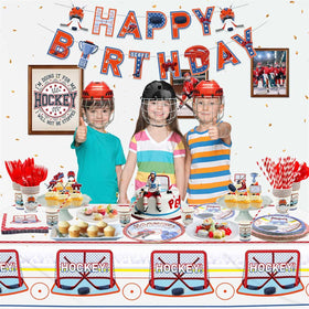 Hegbolke hockey tableware coordinates the table setting beautifully.