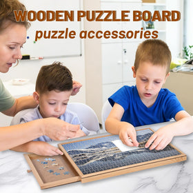 hehimhis puzzle board with storage drawers helping organize pieces