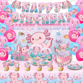 Heidaman Axolotl birthday banner in vibrant colors for festive photos