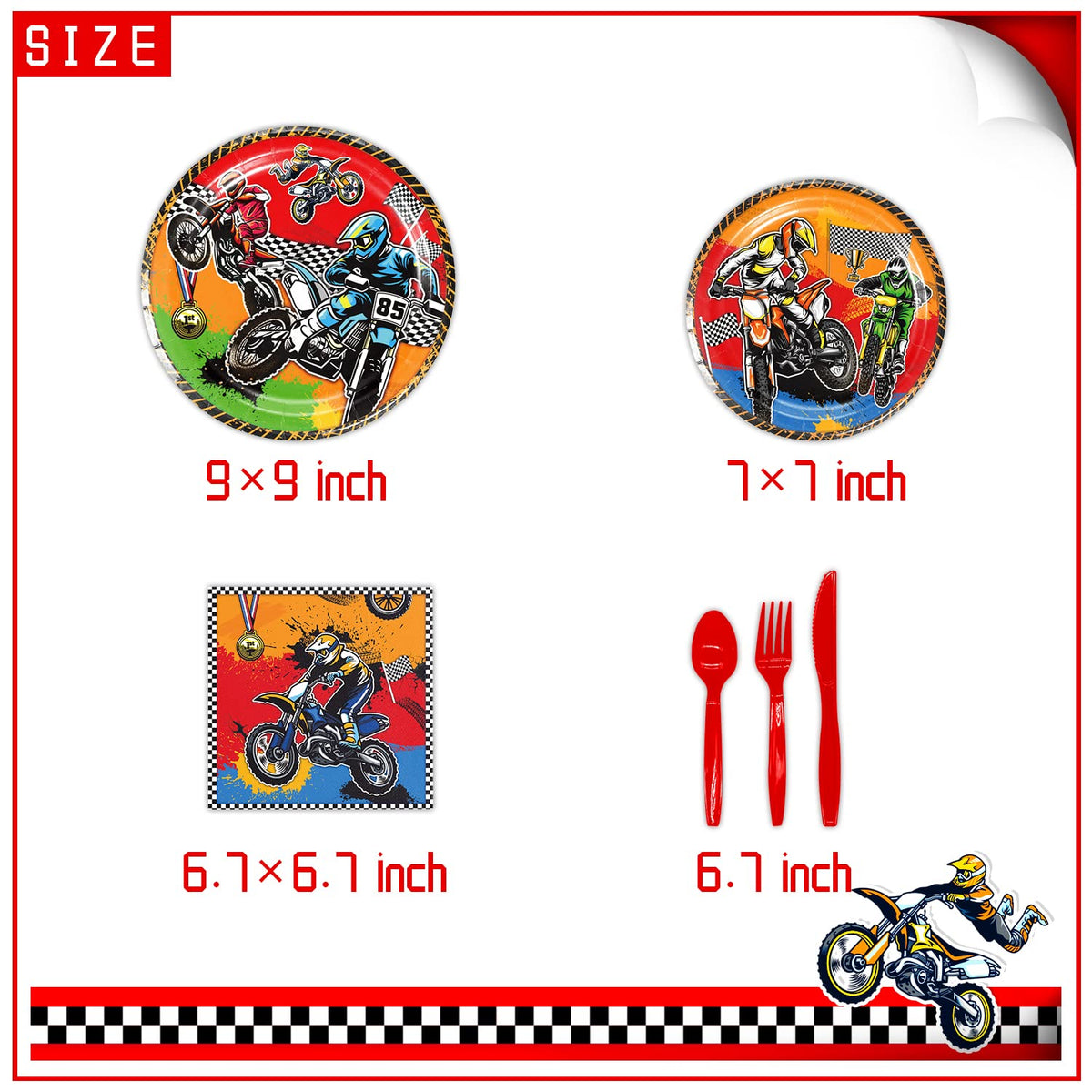 Heidaman dirt bike cupcake toppers decorate treats with flair.