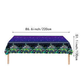 Heidaman Monster Truck tablecloth protects surfaces with themed style.