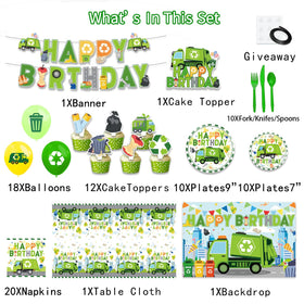 Heidaman trash-truck backdrop creates an immersive scene for photos and cake moments.