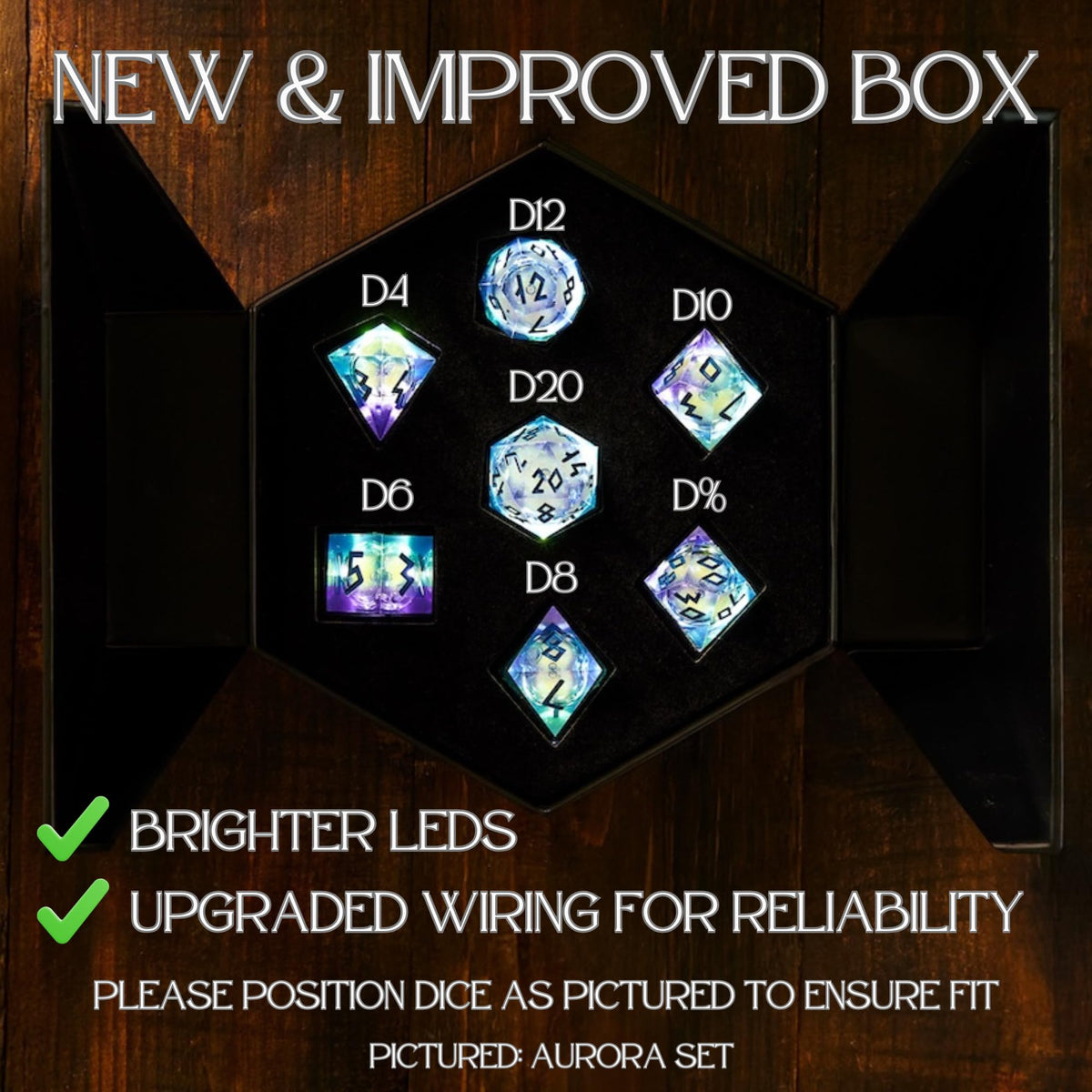 HEIMDALLR hand-painted sharp-edge dice for precise readability during combat.