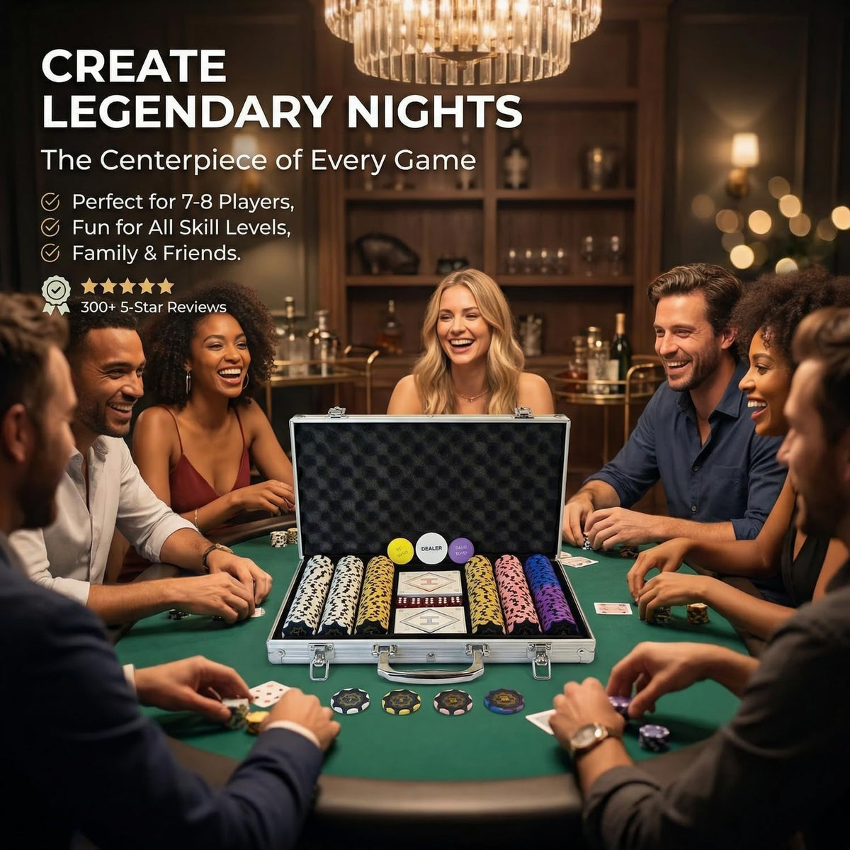 HEITOK dealer and blind buttons for professional game structure.