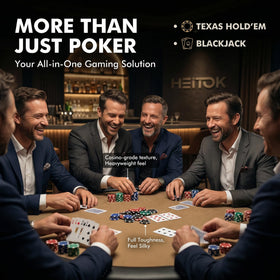 HEITOK black poker chip conveys premium weight for casino-grade gameplay.