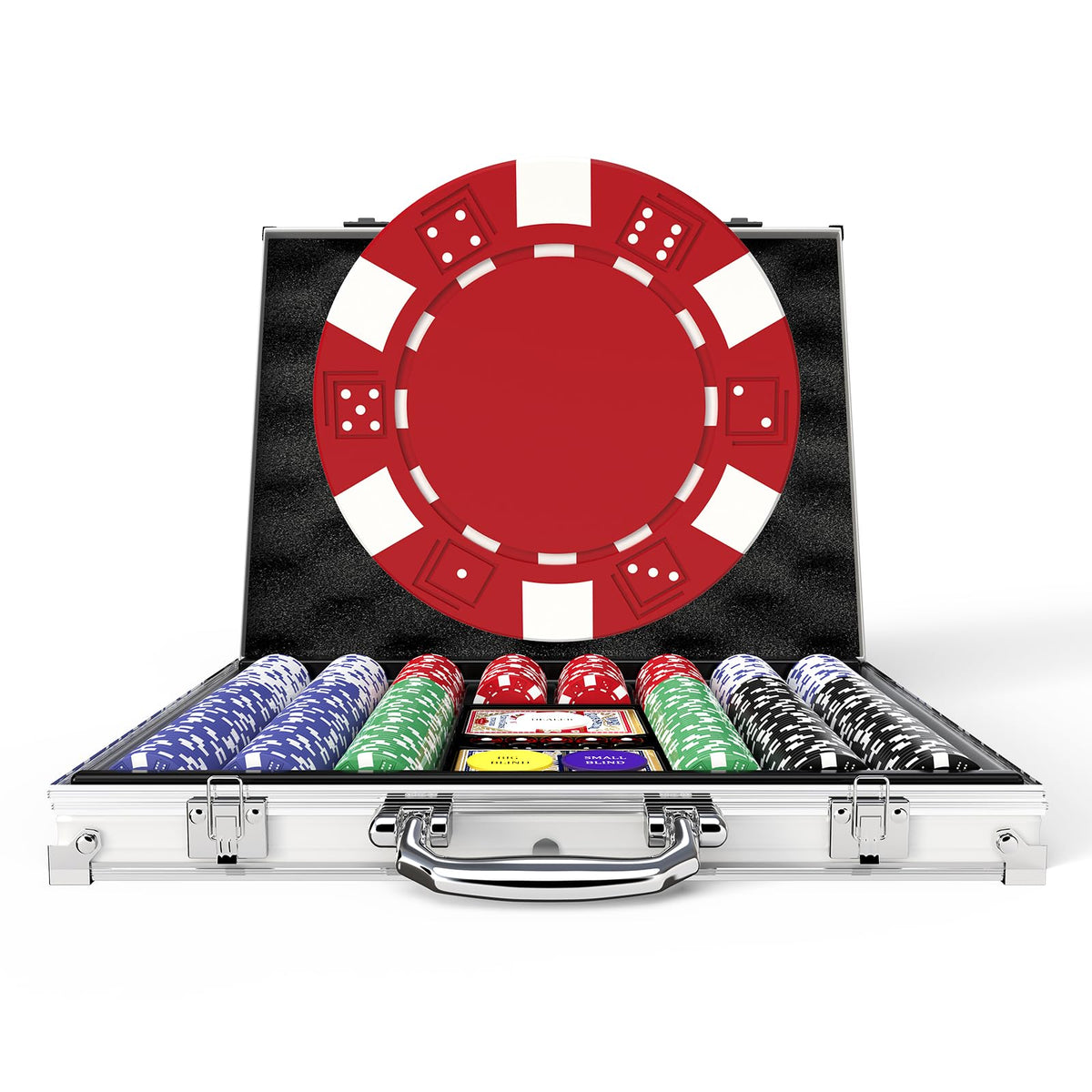 HEITOK 500pcs poker chips arranged for quick setup and immersive casino-style play.