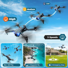 Helatt drone foldable lightweight design fits into a carried case.
