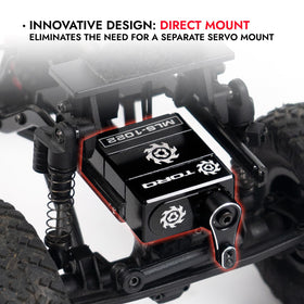 Helidirect TORQ MLS-1022 no-servo-ears design provides frame clearance.