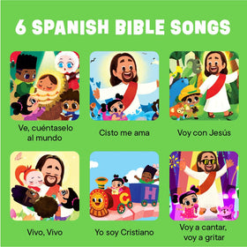 Hello 2 Kids Cristo Me Ama illustrated pages showcase Jesus life from Christmas to Easter for kids.