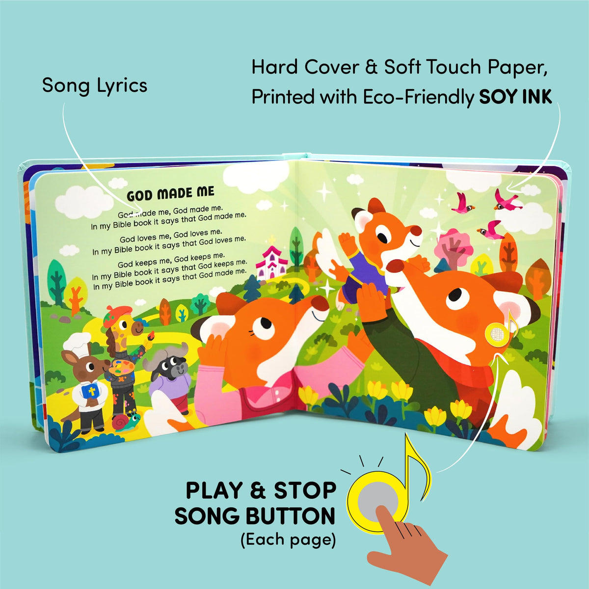 Hello 2 Kids volume control on the sound book allowing quiet listening