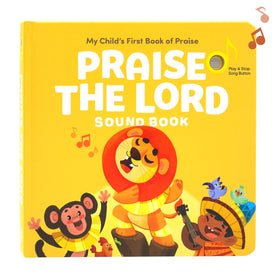 Hello 2 Kids Praise The Lord Sound Book cover inviting children to sing along.