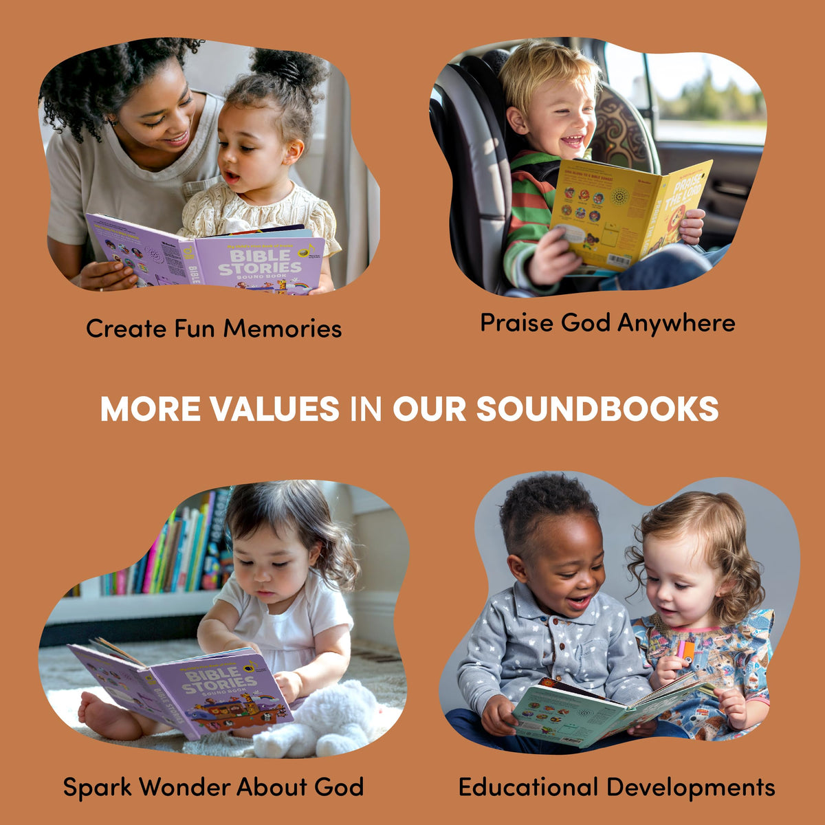 Eco-friendly soy ink print on Hello 2 Kids Praise The Lord Sound Book.