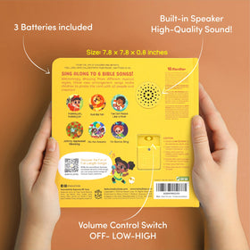 QR code on Hello 2 Kids Praise The Lord Sound Book links to streaming.