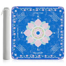 Hello Helen Mahjong Mat laid flat in blue layout for ample play space