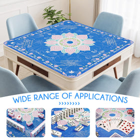 3mm cushioning of Hello Helen Mahjong Mat protecting tabletop in blue