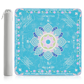 Hello.HELEN Mahjong mat cyan offering a roomy table surface for comfortable play.