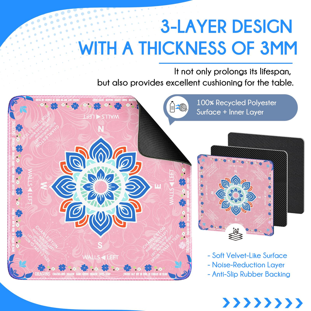 HELLO.HELEN Mahjong mat ships rolled to prevent creases and ensure flat arrival.
