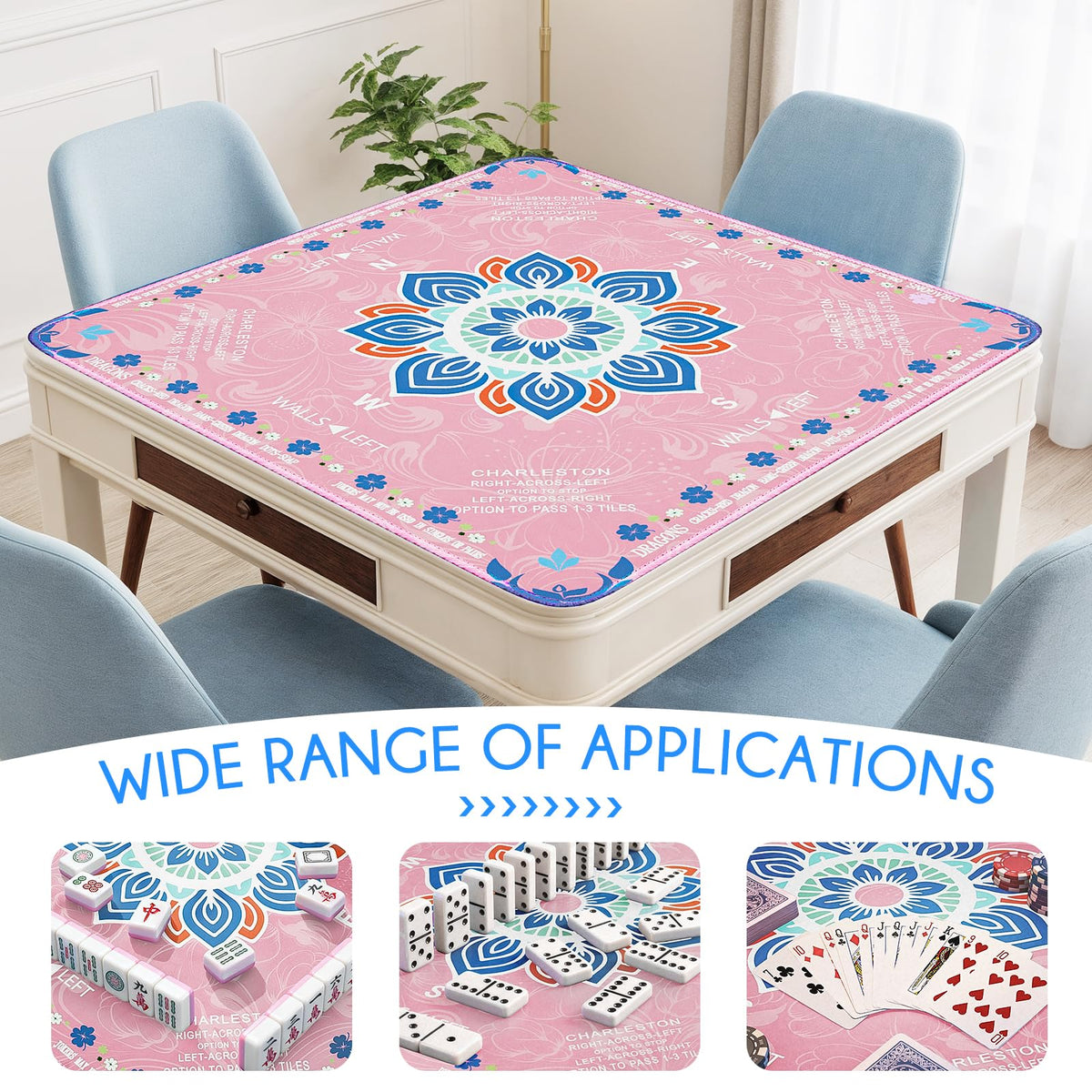 HELLO.HELEN Mahjong mat 32-4x32-4 inches suited for American mahjong and more.