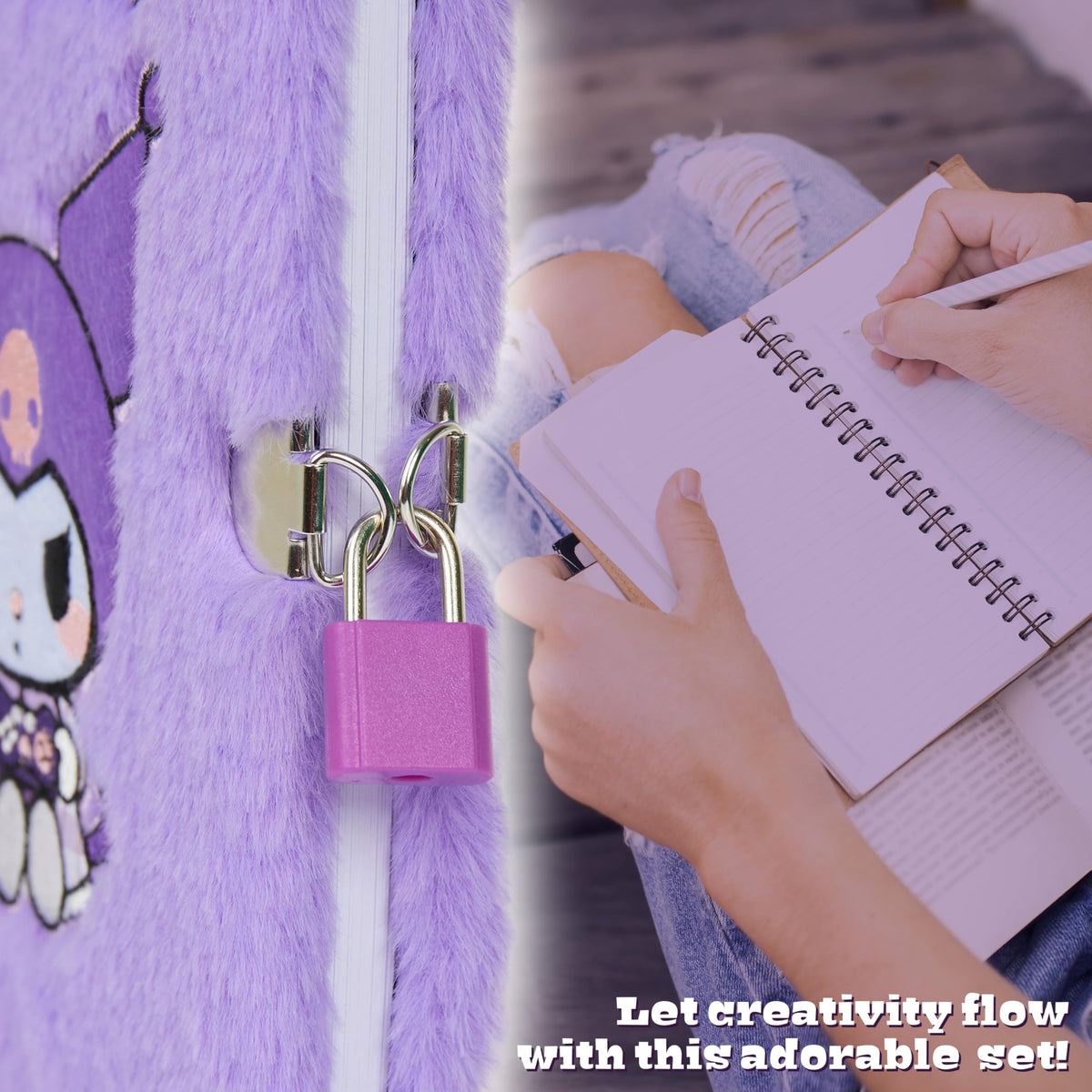 Hello Kitty A5 diary cover highlighting durable, portable design.