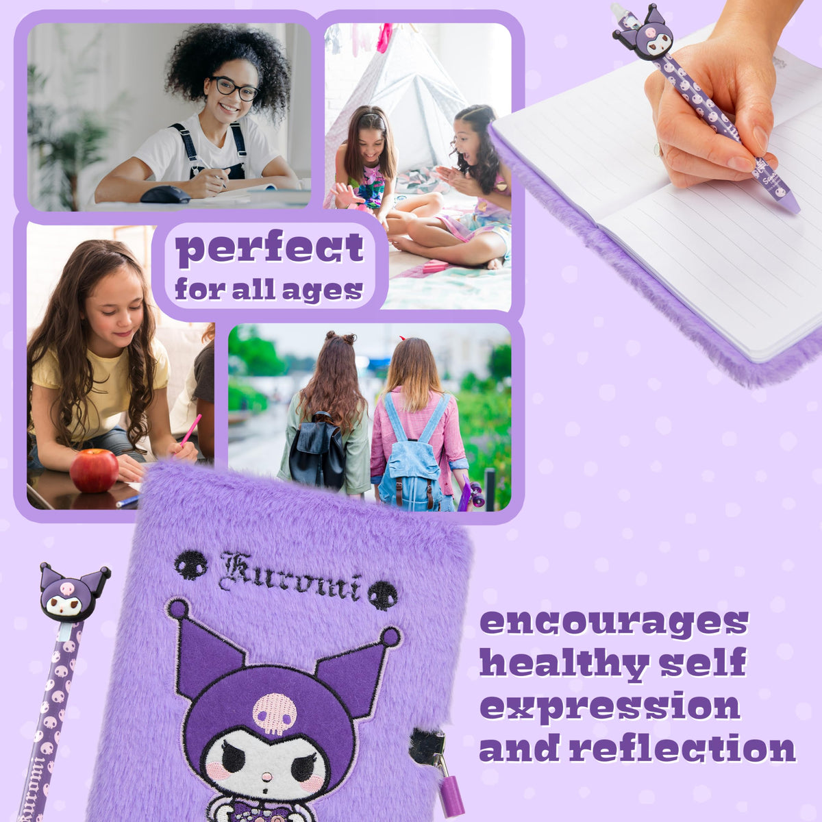 Hello Kitty lined pages inside the notebook for neat notes.