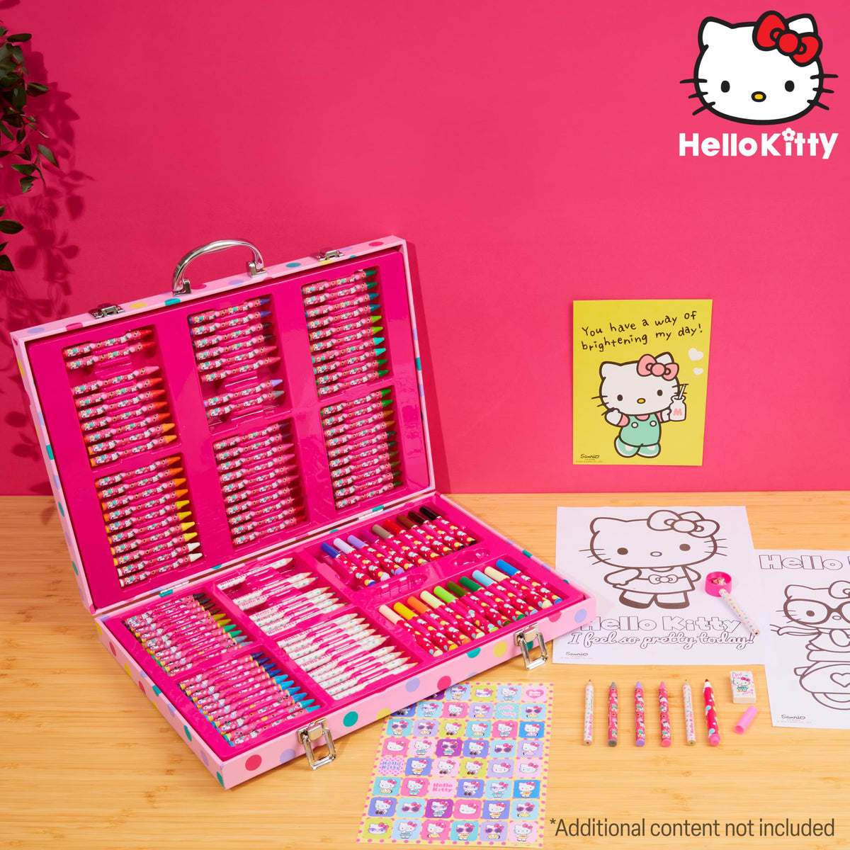 Hello Kitty crayons and markers set ideal for home or school art.