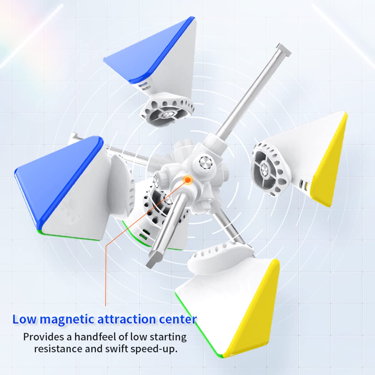 HELLOCUBE GAN Pyramid side view highlights smooth turning for better practice