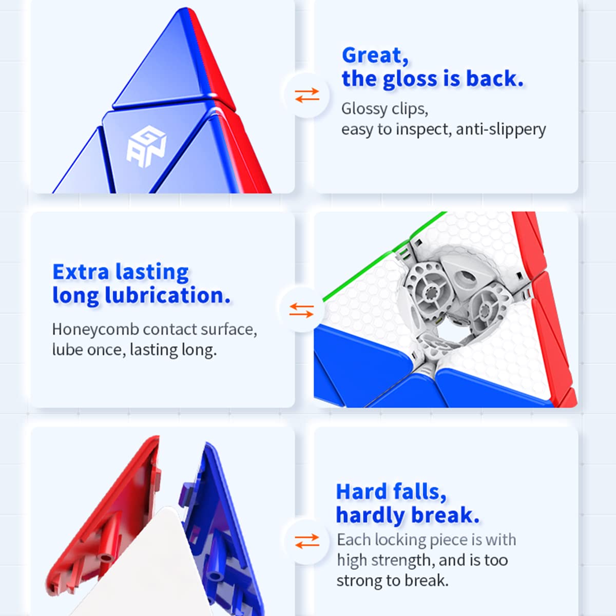 HELLOCUBE GAN Pyramid standard version in hand for everyday practice