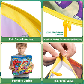 HelloJoy contents include 10 bean bags and 4 ground nails for versatile play