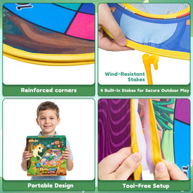 HelloJoy durable polyester construction stands up to lively backyard play